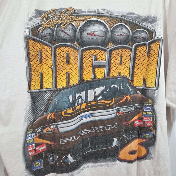 Chase SZ XL White Cotton Tee Shirt David Ragan Graphic NASCAR Causal - Picture 5 of 6